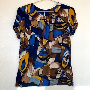 Super Lightweight Geometric Pattern Blouse